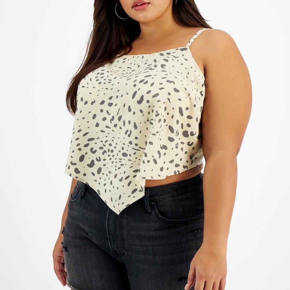 GRAYSON THREADS BLACK LABELS-Trendy Plus Size Printed leaves and flowers size X3
